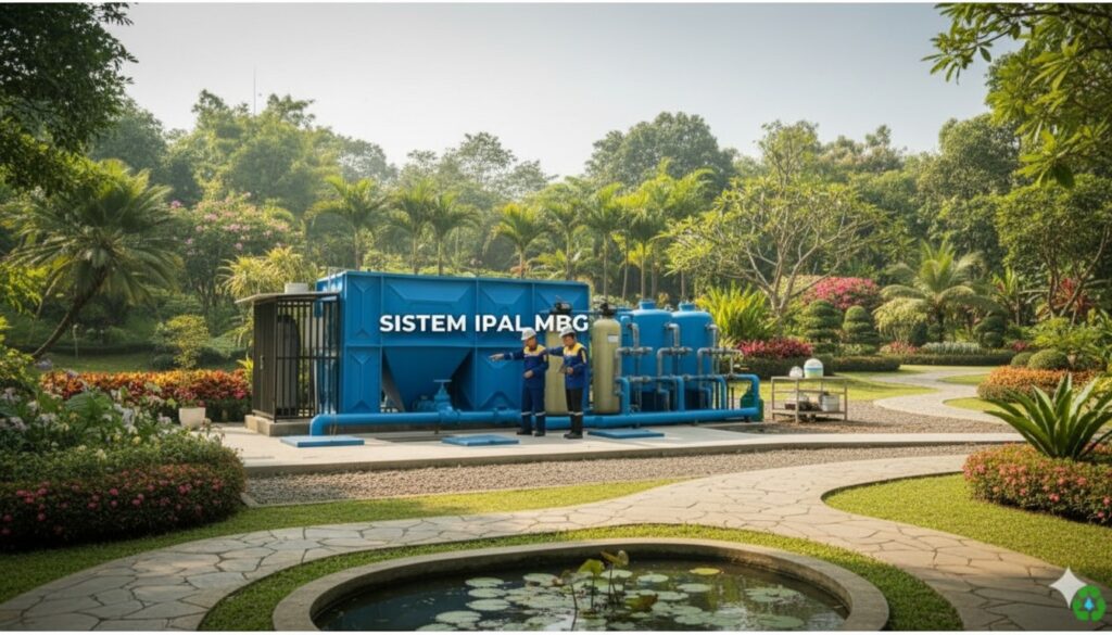 Desain IPAL MBG untuk pengolahan limbah dapur program makan bergizi gratis dengan sistem biofilter dan grease trap
