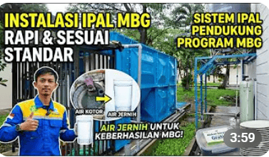 Instalasi aerasi IPAL MBG rapi dan standar untuk sistem pengolahan limbah makan bergizi gratis