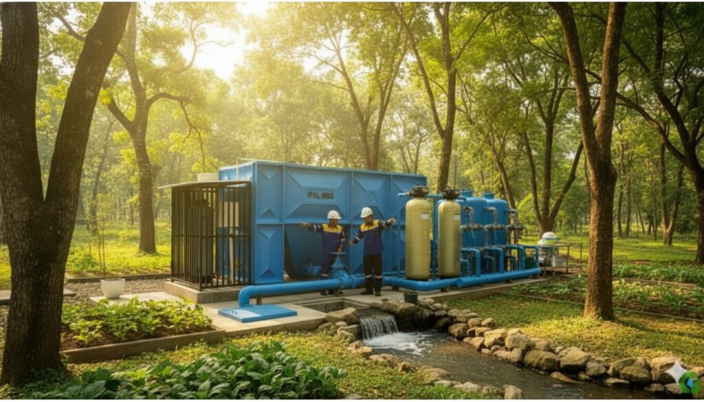 metode pemasangan IPAL MBG pada sistem pengolahan limbah dapur