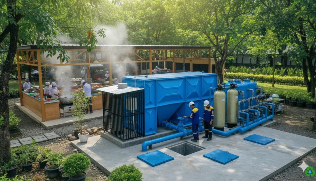 sanitasi ipal mbg pada sistem pengolahan limbah dapur makan bergizi gratis