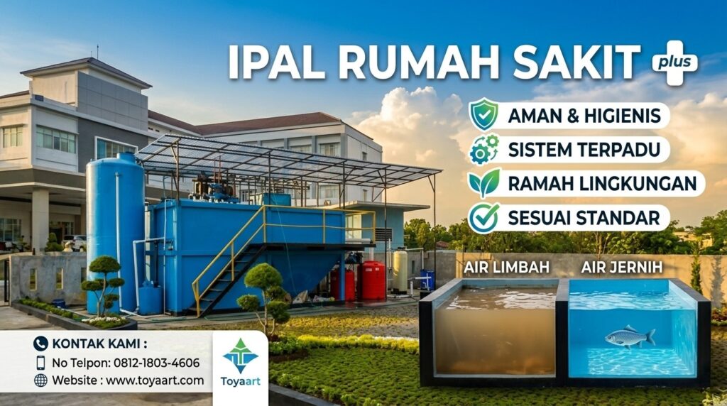 IPAL rumah sakit tipe-A dengan sistem pengolahan limbah medis modern dan tangki biofilter terpadu