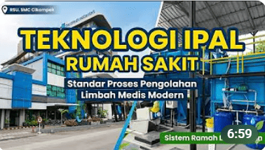proses pengolahan limbah cair rumah sakit melalui sistem IPAL dari awal hingga desinfeksi
