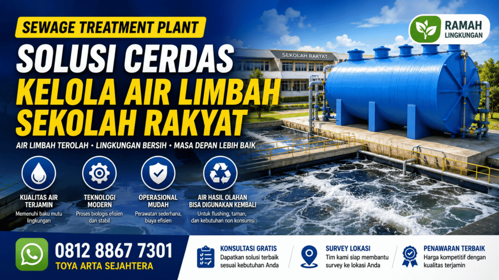 Instalasi STP Sekolah Rakyat untuk mengolah air limbah domestik secara efisien dan ramah lingkungan.