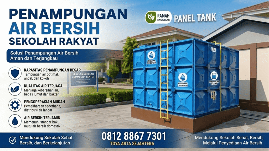 Panel tank sekolah rakyat untuk penampungan air bersih fasilitas pendidikan modern