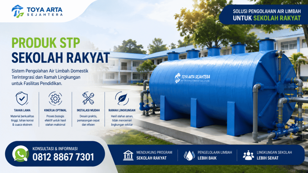 Penerapan teknologi stp sekolah rakyat mendukung konsep ecogreen school yang sehat dan bebas bau.