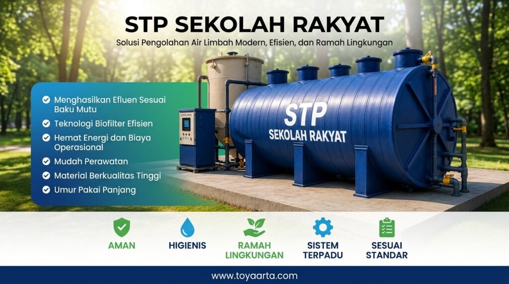 Analisis STP sekolah rakyat untuk memastikan kualitas pengolahan air limbah sesuai standar.