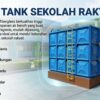 Desain panel tank sekolah rakyat berbahan fiberglass untuk penyimpanan air bersih.