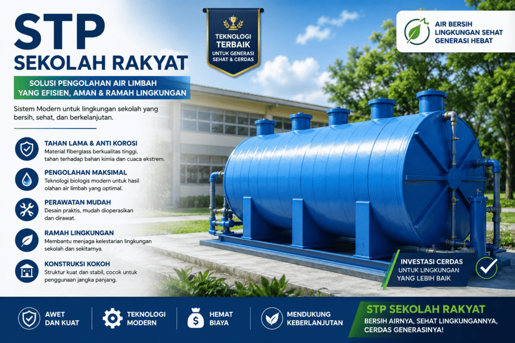 Unit Sewage Treatment Plant hasil fabrikasi untuk sekolah rakyat