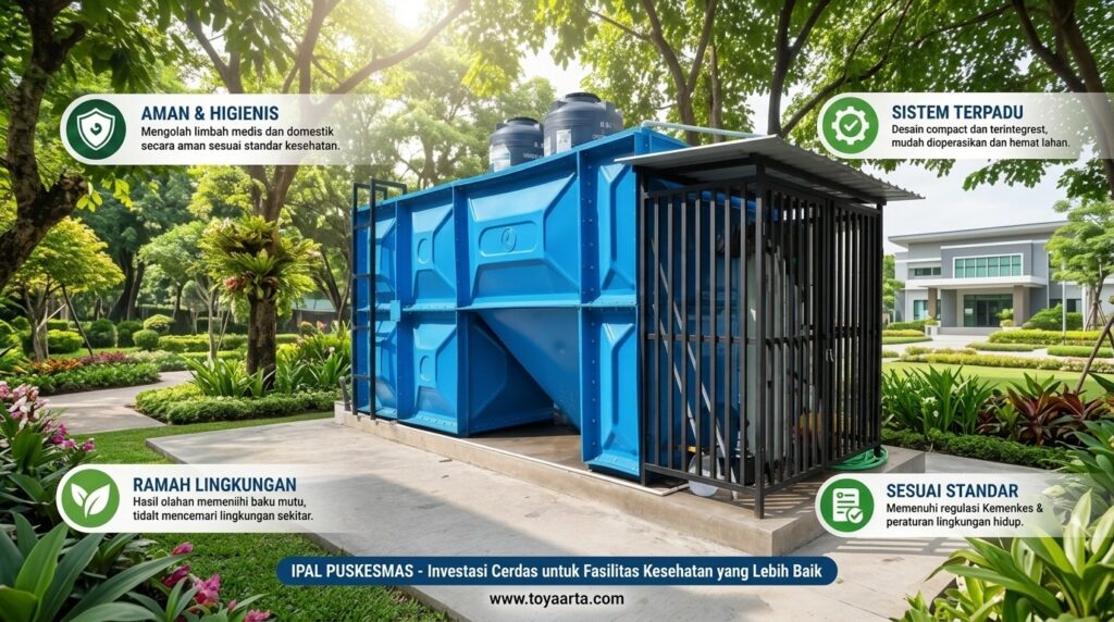 Optimalisasi kinerja IPAL puskesmas untuk meningkatkan efisiensi pengolahan air limbah.