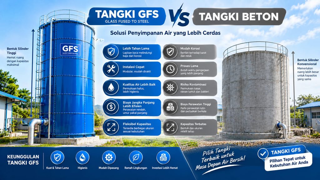 Tangki GFS vs tangki beton untuk penyimpanan air